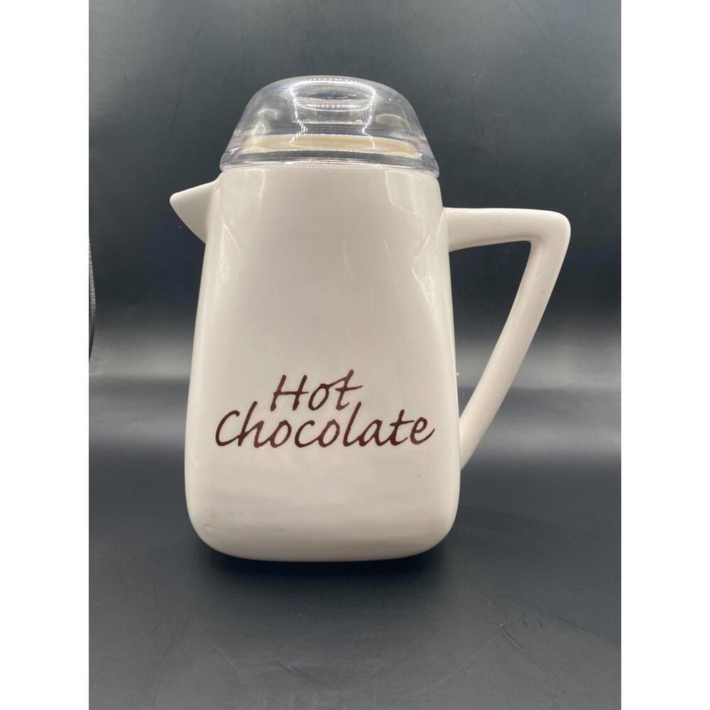 Hot Chocolate Pot, Bilingual, Ceramic